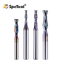 SpeTool Spiral Groove Cutter 6mm 8mm Shank Upcut 2 Flutes Solid Carbide Milling Cutter for Router Wood Cutter with TAC Coating
