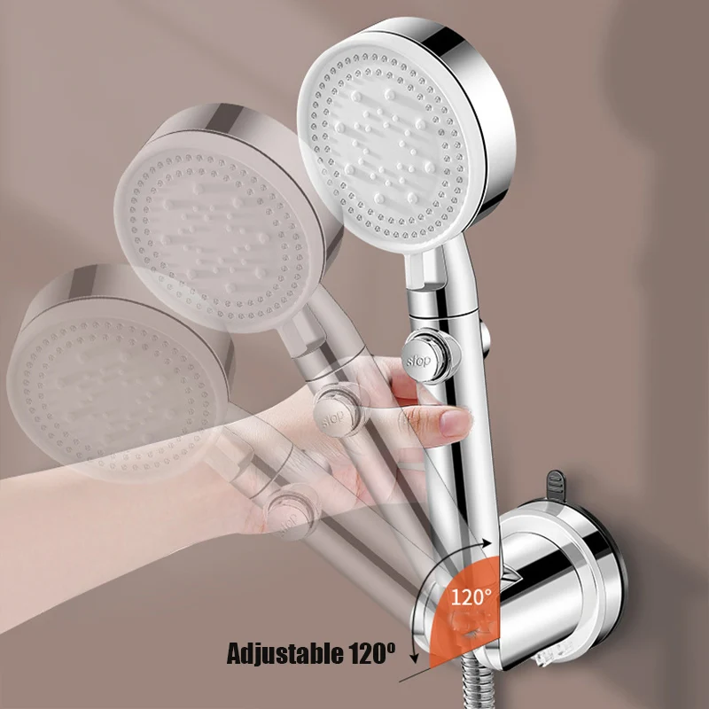 Adjustable Shower Rack Suction Cup Type Lotus Canopy Bracket Handheld Shower Head Bathroom Nozzle Fixed Base