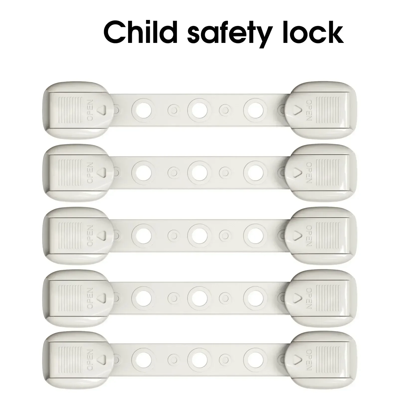 vvocci 5 PCS Adjustable Multi Latches Prevent Accidents Baby Safety Locks for Cabinets and Drawers Anti-Pinch Hand Buckle