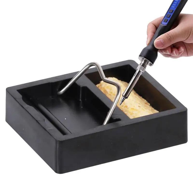 

Soldering Iron Stand G-Type Square Solder Base Solder Sponge Tank Heat Safe For Appliance Repair And Various Soldering Irons