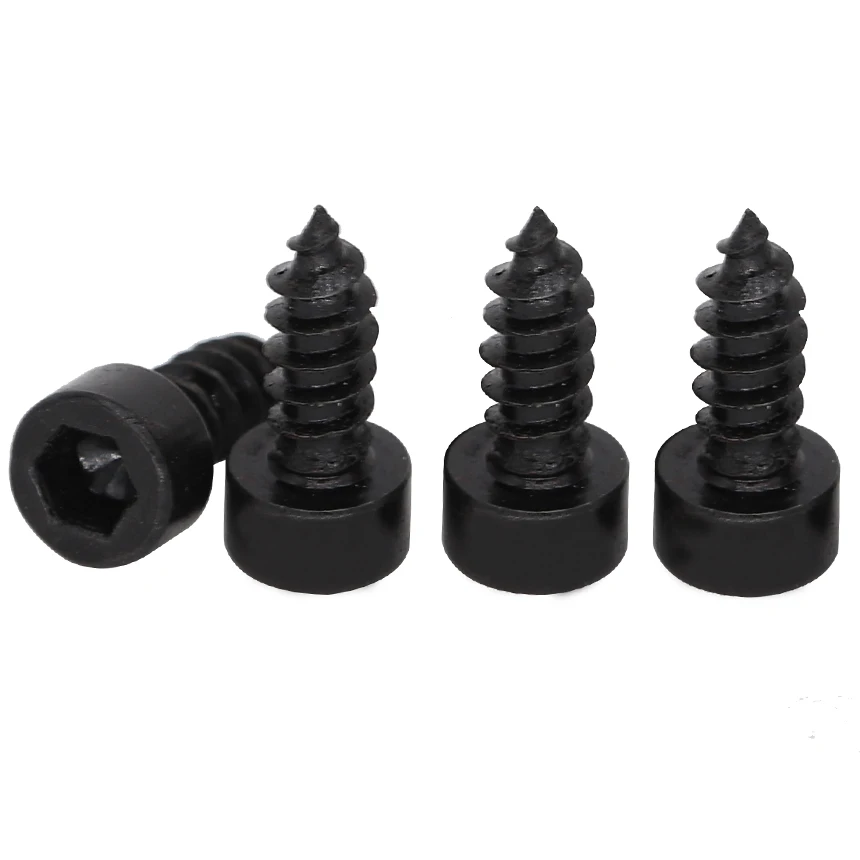 M1.7 M2 M2.3 M1.7/2/2.3*4/5/6/8/10/12 8.8 Grade Black Carbon Steel  Cap Allen Head Inner Hex Hexagon Socket Self Tapping Screw