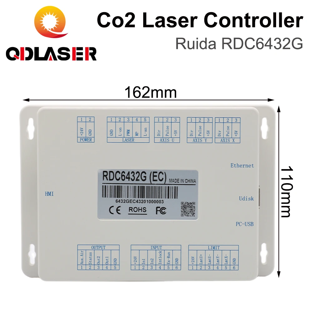 QDLASER Rida RDC6432 CO2 laser controller system For laser cutting and engraving machines Replacements Replaces AWC708S RDC6442S