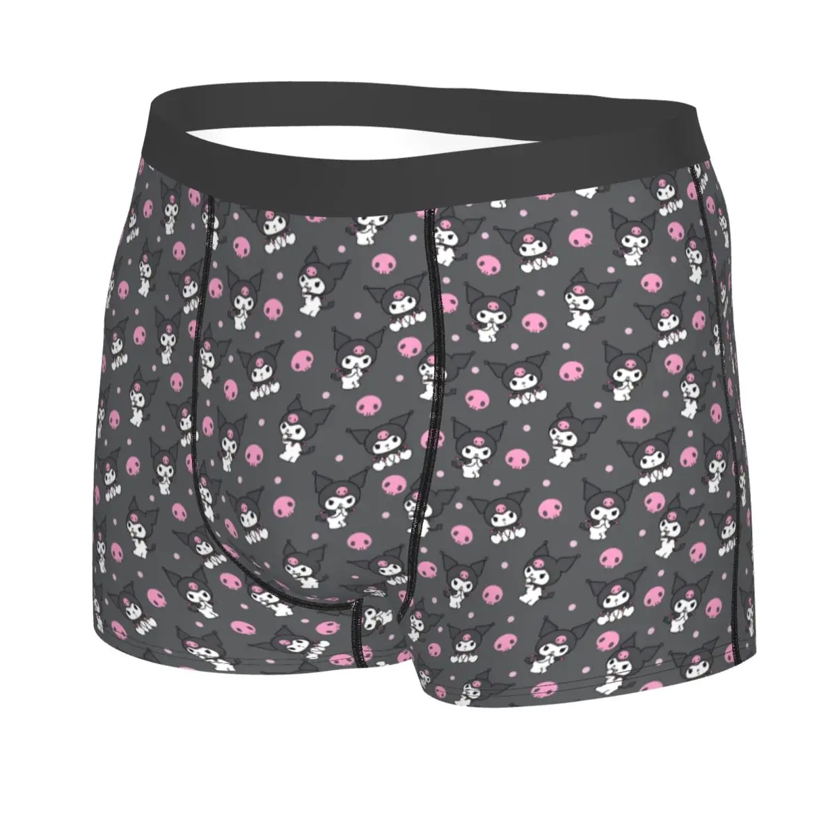 Customized Kuromi Cartoon Movie Boxer Shorts For Homme 3D Printed Kawaii Cartoon Movie Underwear Panties Briefs Soft Underpants