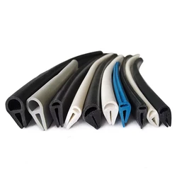 Rubber Seals Strip U Shape with Bulb Black White Blue