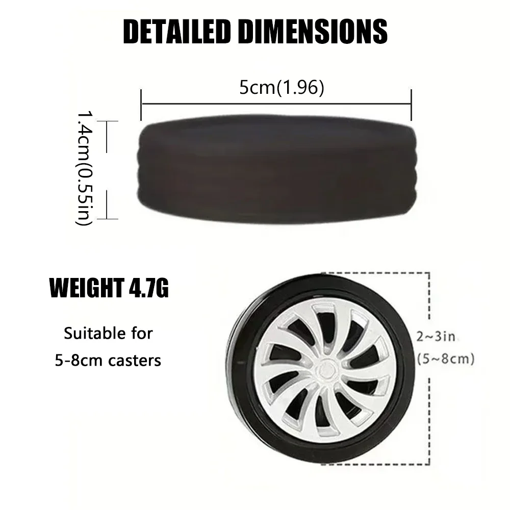 16pcs Silicone Wheel Protector Luggage Compartment Wheel Protect Cover Trolley Case Silent Caster Sleeve Suitcase Accessories