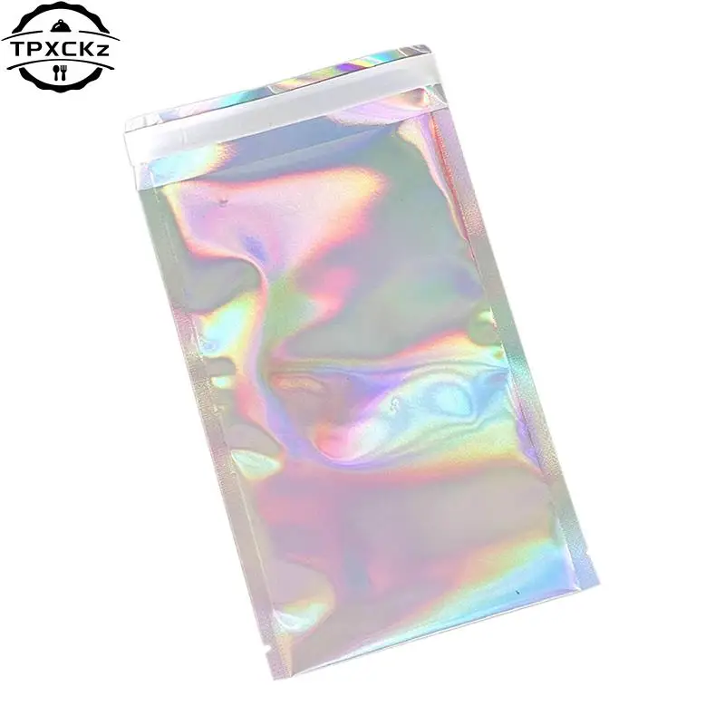 10pcs Self-Seal Packaging Bags Holographic Laser Plastic Pouch For DIY Jewelry Retail Storage Pouch Display Packaging Opp Bag