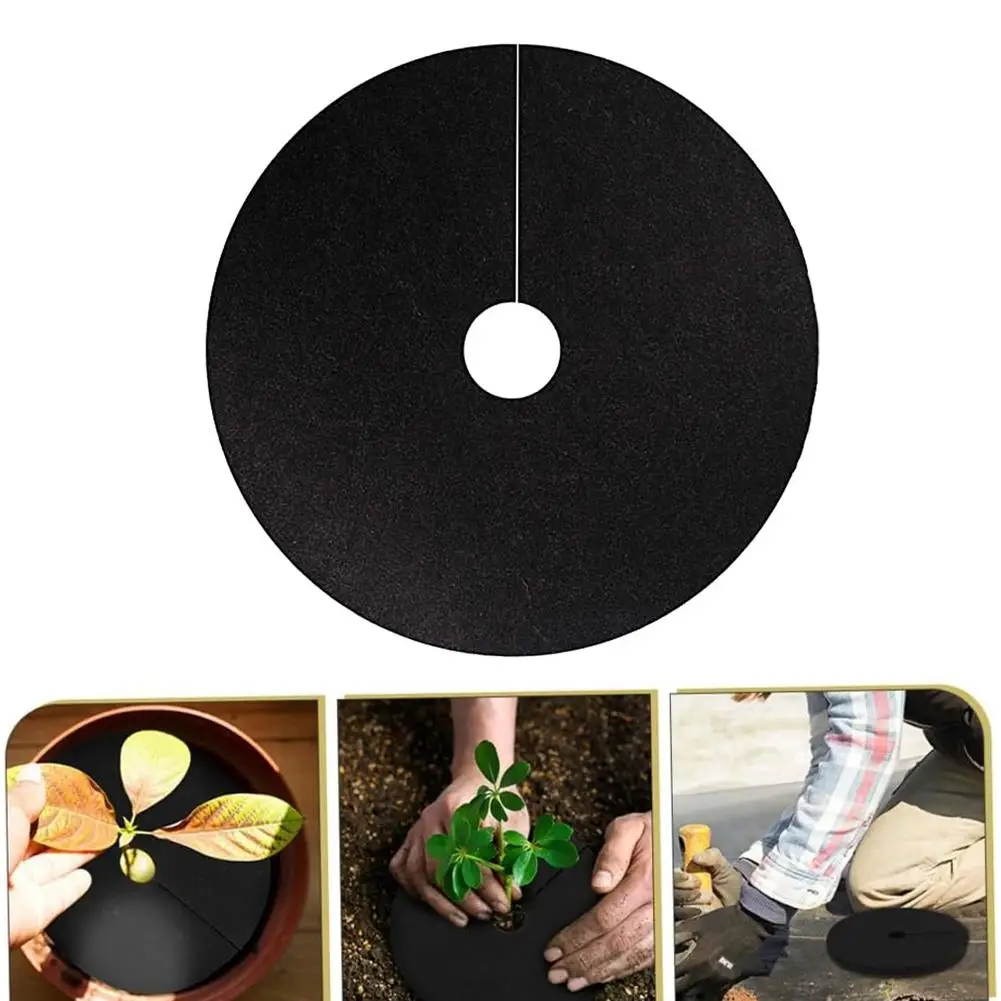 New Tree Weed Mats panno di controllo ecologico pacciamatura copertura rotonda per piante barriera per erbacce per giardino interno ed esterno W1f0
