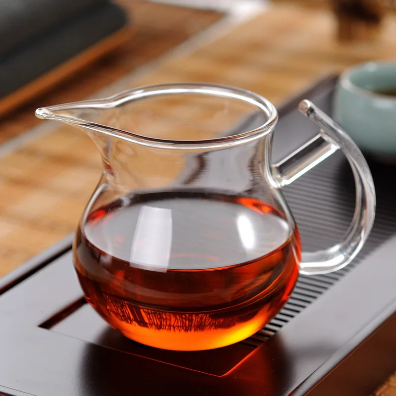 Arshen Handmade 250ml Clear Heat Resisting Single Layer Handle Tea Cup Pitcher Heat Insulation Chinese Kongfu BlackTea Cup