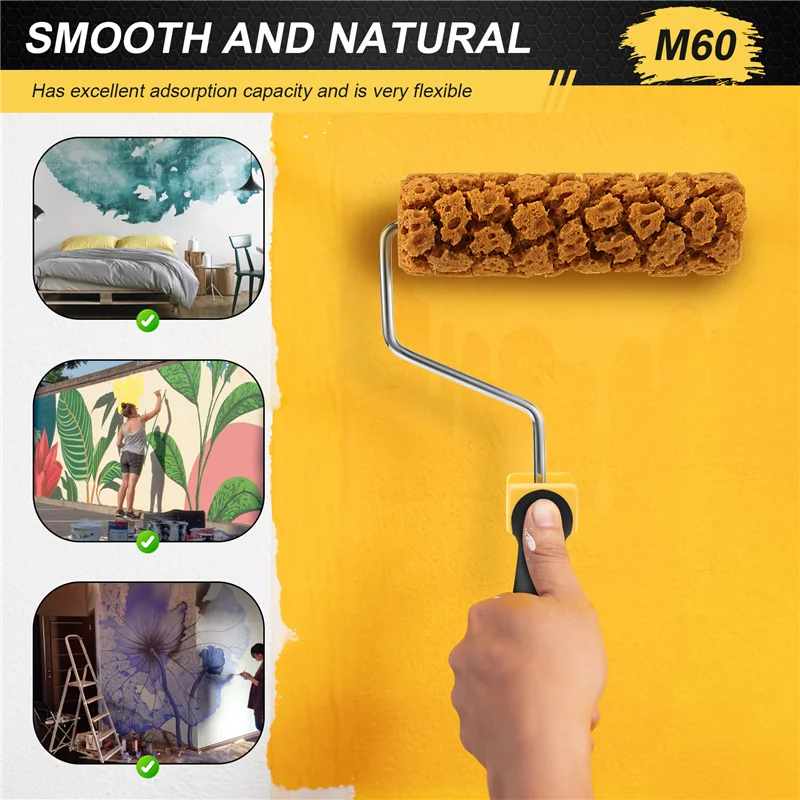 PORK-M60 Seaweed Sponge Roller Brush Imitation Seaweed Sponge Roller Pattern Liquid Wallpaper Paint Texture Tool