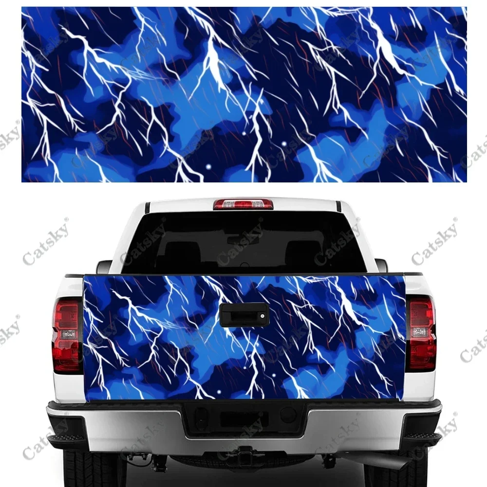 

Camouflage Pattern W/ Lightnings Truck Tailgate Wrap Professional Grade Material Universal Fit for Full Size Trucks Weatherproof