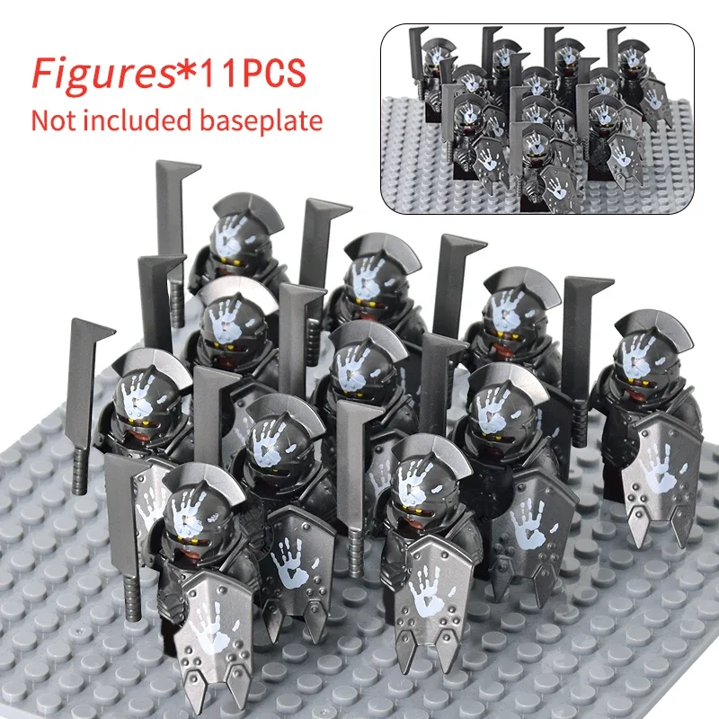 11PCS FAI DA TE Medievale Elfo Soldati Guardia Mini Blocchi di Costruzione di Montaggio della Bambola Blocchi di Costruzione MOC Creativo Per Bambini Giocattoli