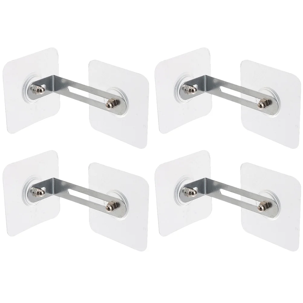 4 Pcs Cabinet Holder Kids Furniture Anti Tip Kit Secure Wall Anchors Suite Baby Proofing Stainless Steel Adhesive Bookshelf