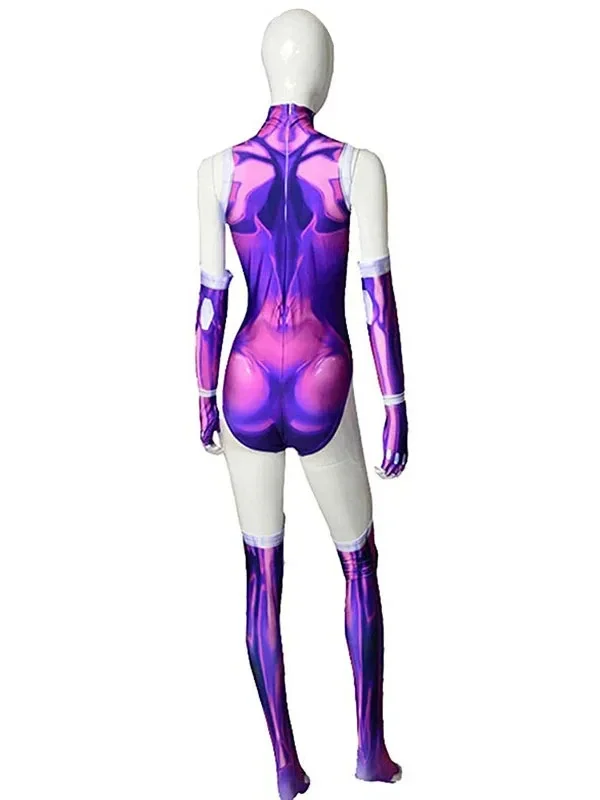 Disfraz de Anime Starfire Teen Cos Titans para hombres y mujeres, mono de superhéroe, mono Zentai, trajes de fiesta Sexy para Halloween