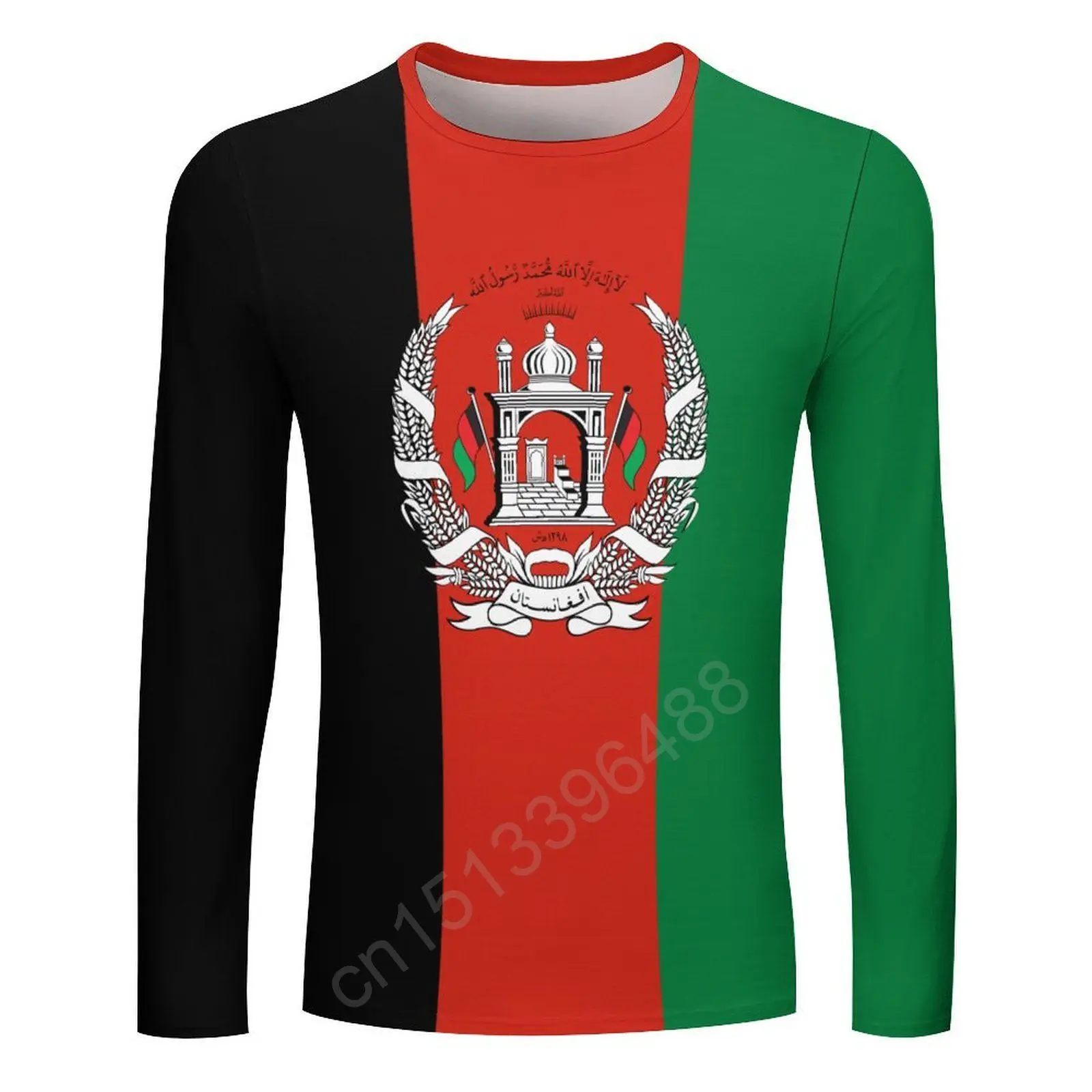 Afghanistan Flag 3D Men's Women Round Neck T-shirt Casual Long Sleeve T Shirt Fashion Pullover Trend Men Clothing