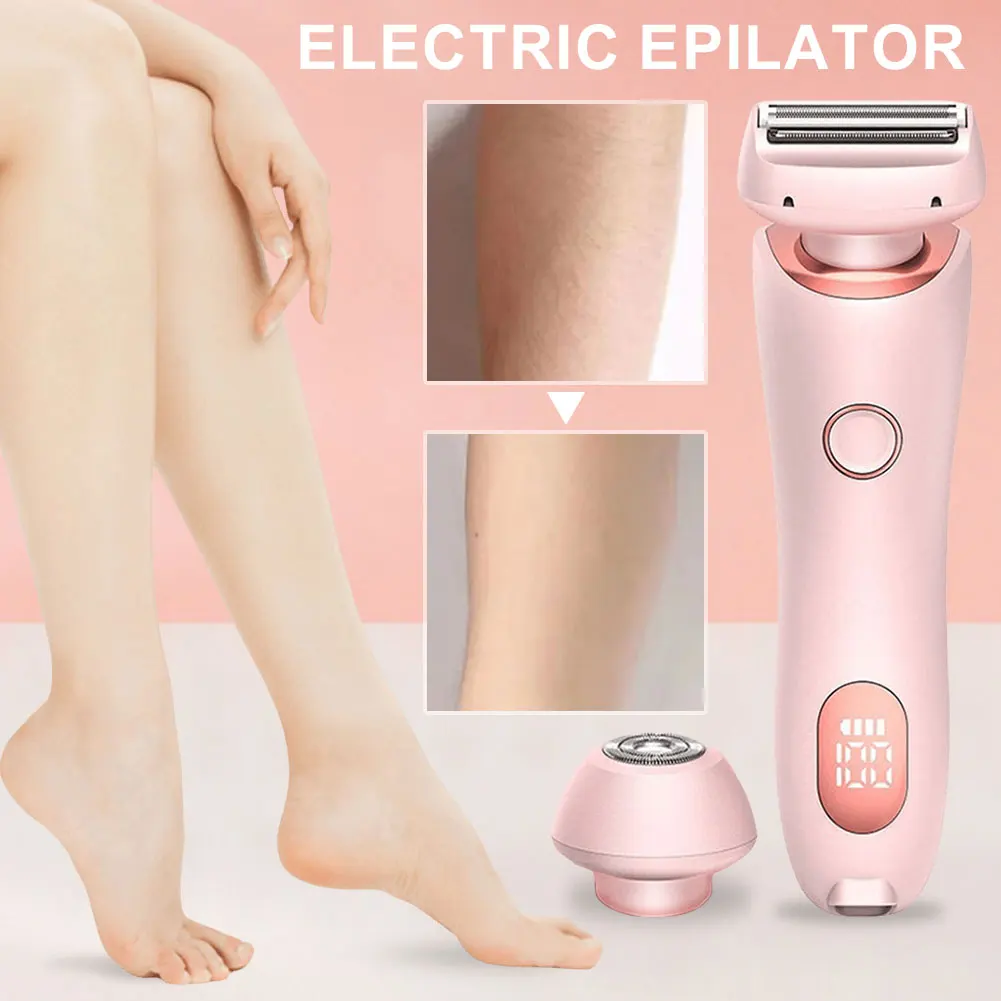 Bikini Trimmer Waterproof Electric Razor with Interchangeable Blade Hair Groomer Rechargeable for Women for Pubic Legs Body Hair