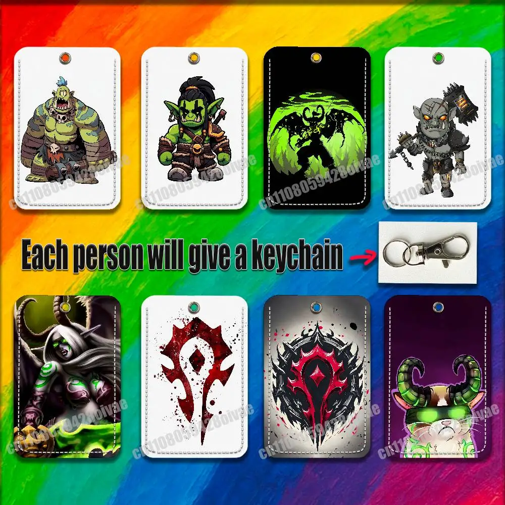 

W-World Of W-Warcraft For ID Clips Credit Bank Work Card Holder Case Badge Bag Ornament Key Keychain
