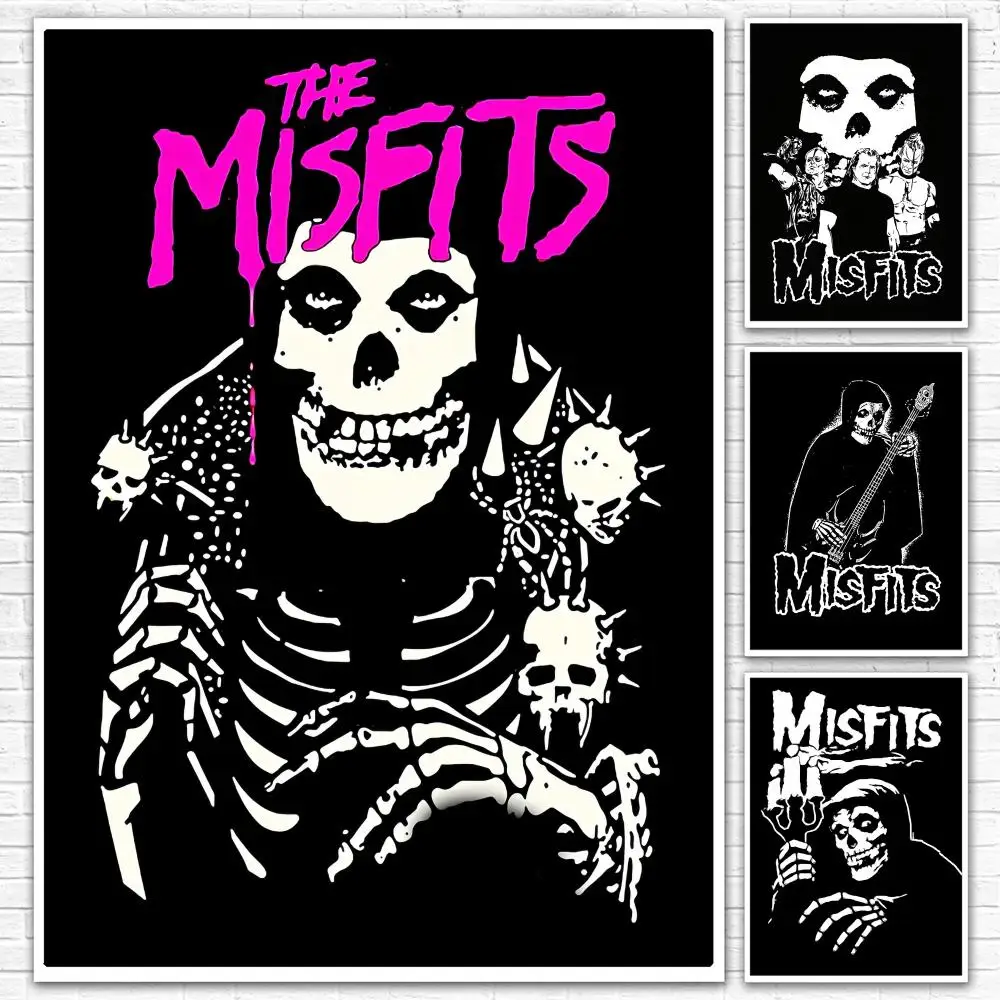 Horror Punk Band M-Misfits Poster All-match HD Waterproof Self-Adhesive Wall Art Sticker For Home Bedroom