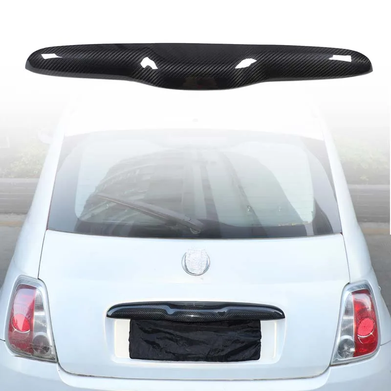 

1Pcs Real carbon fiber For Fiat 500 2010-2026+ Car tailgate decorative strip sticker car exterior protection accessories