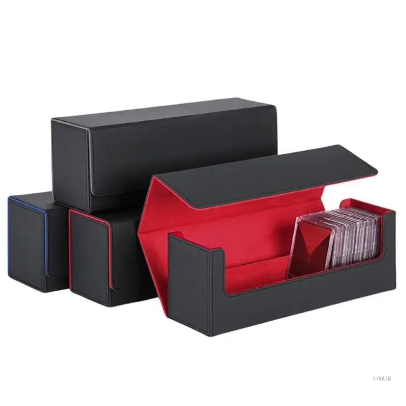 M5TC Magnetische speelkaarten Deck Card Box Game Cards Storage PU Leather Deck Card Box