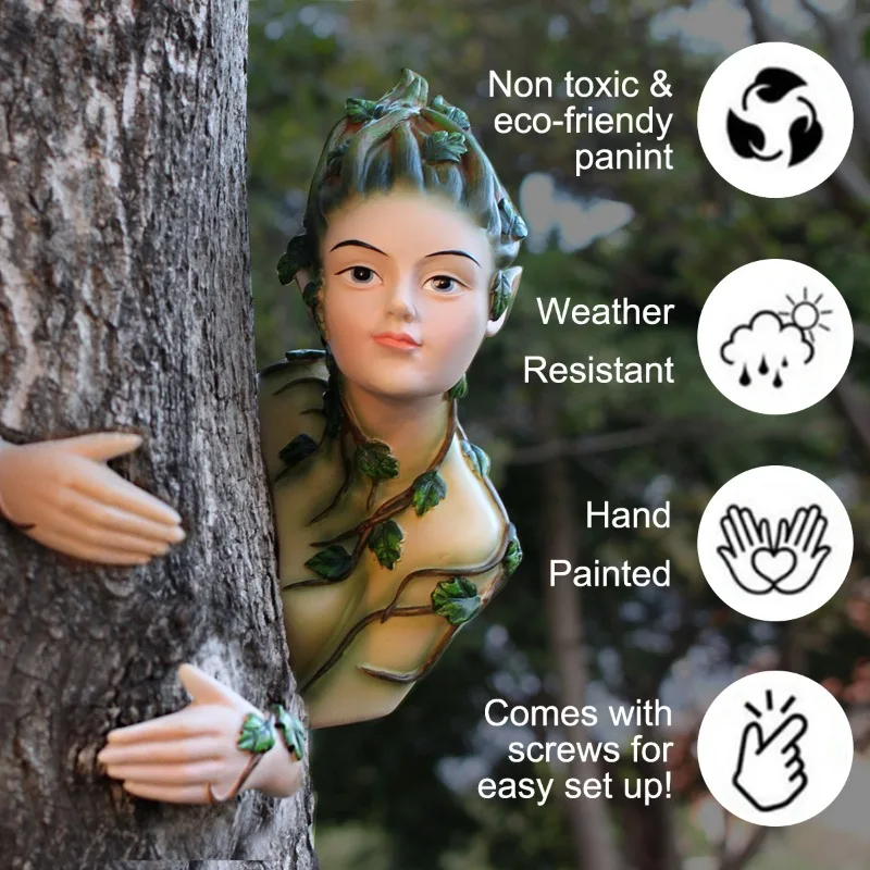 Enchanting Mystical Garden Resin Fairy Hanging Ornament Outdoor Tree Trellise Nymph Decoration for Yard and Home Garden Gift