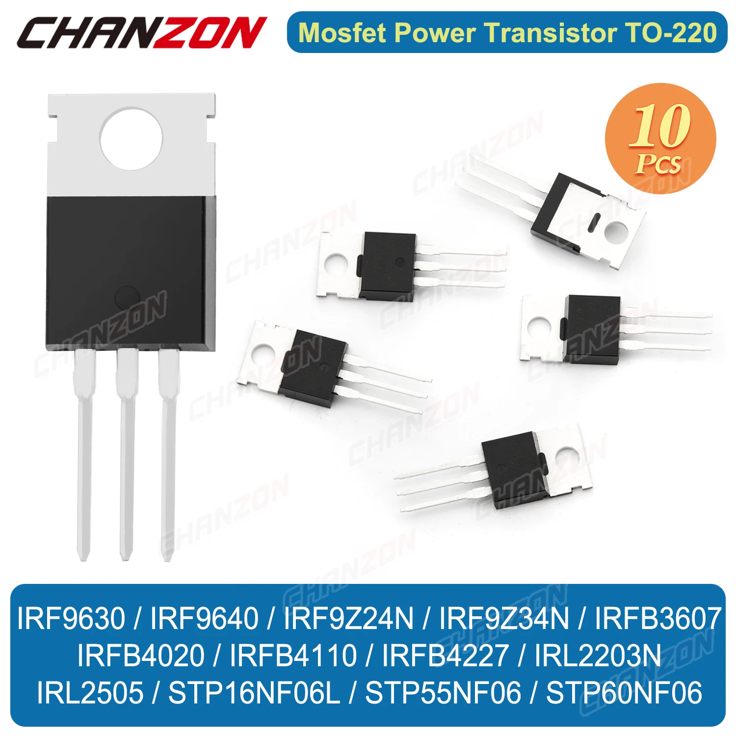 TO-220 Irf9630 Irf9640 Irf9Z24 Irf9Z34N Irfb3607 Irfb4020 Irfb4110 Irfb4227 Irl2203N Irl2505 Stp16Nf06L Power Mosfet Transistor