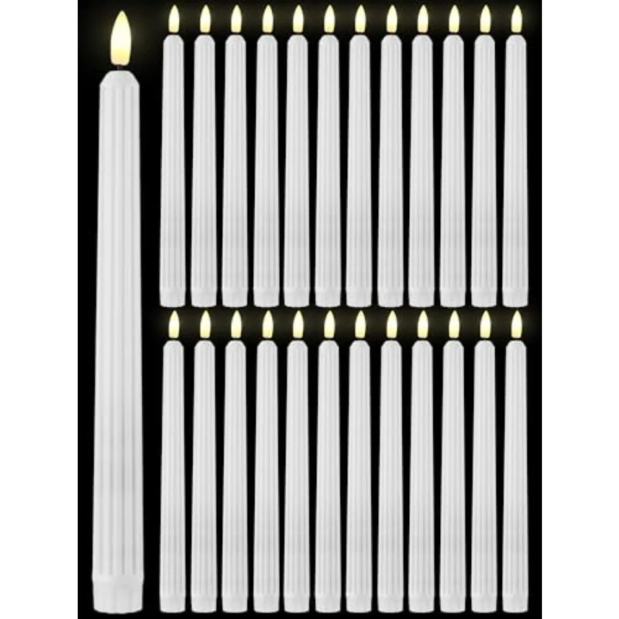

36 Pieces Flameless Taper Candles Flickering Faux LED Battery Operated Electric Fake Candles for Christmas Halloween Birthday W
