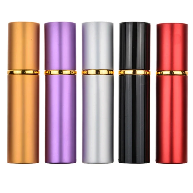 

5pcs 10ML High Quality Refillable Mini Perfume Atomizer Spray Bottle Empty Glass Perfume Bottle Aluminum Spray Atoizers