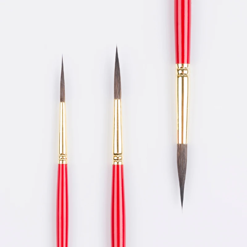ProfessiSquirrel Hair Extra Long Liner Brush Needle Fine Tip Rosewood Handle for Watercolor Detailing Sign Painting Illustration