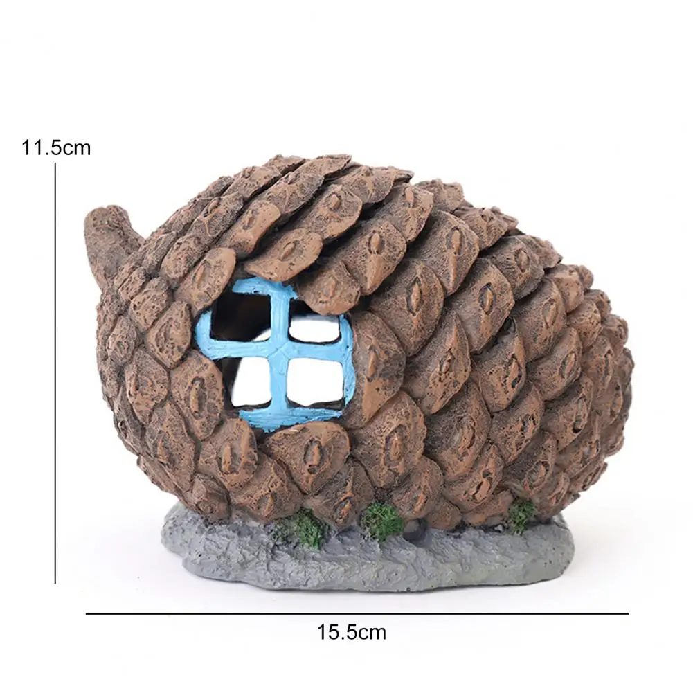 Fish Tank Decor Aquarium Decor Set Pine Cone Fish Tank Ornament Comic Plants House Castle Resin Shrimp Nest Unique Fish Hiding