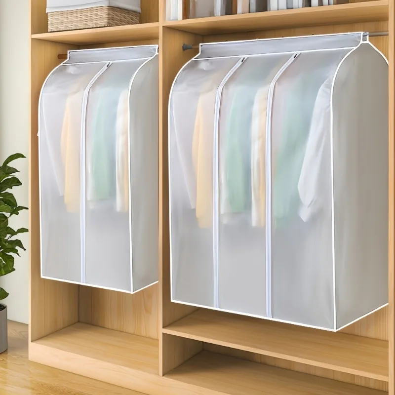 Clothing Dust Cover Transparent Dress Clothe Garment Dust Cover Hanging Organizer Waterproof Dustproof Clothes Wardrobe Storage