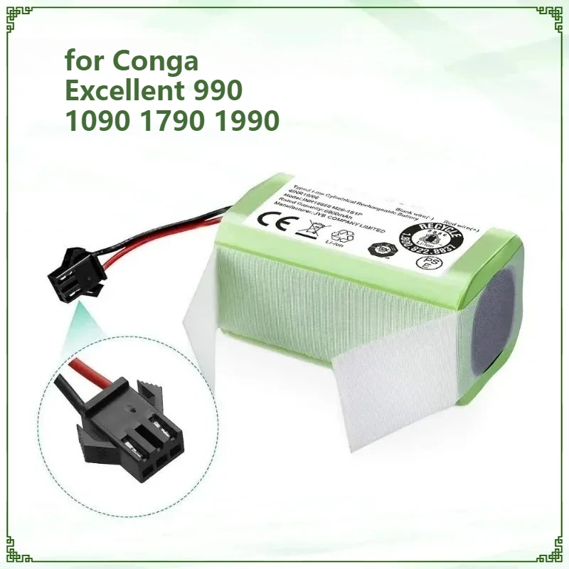 

for Conga Excellent 990 1090 1790 1990 for Deebot N79S N79 DN622 Robovac11 Tesvor X500 Battery 14.4V 2600mAh Replacement Battery