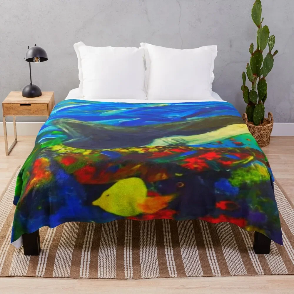 

Shark and Colorful Fish sticker for sale by Monalisasmiles. Throw Blanket Summer Cool Breathable Blanket for Sleeping