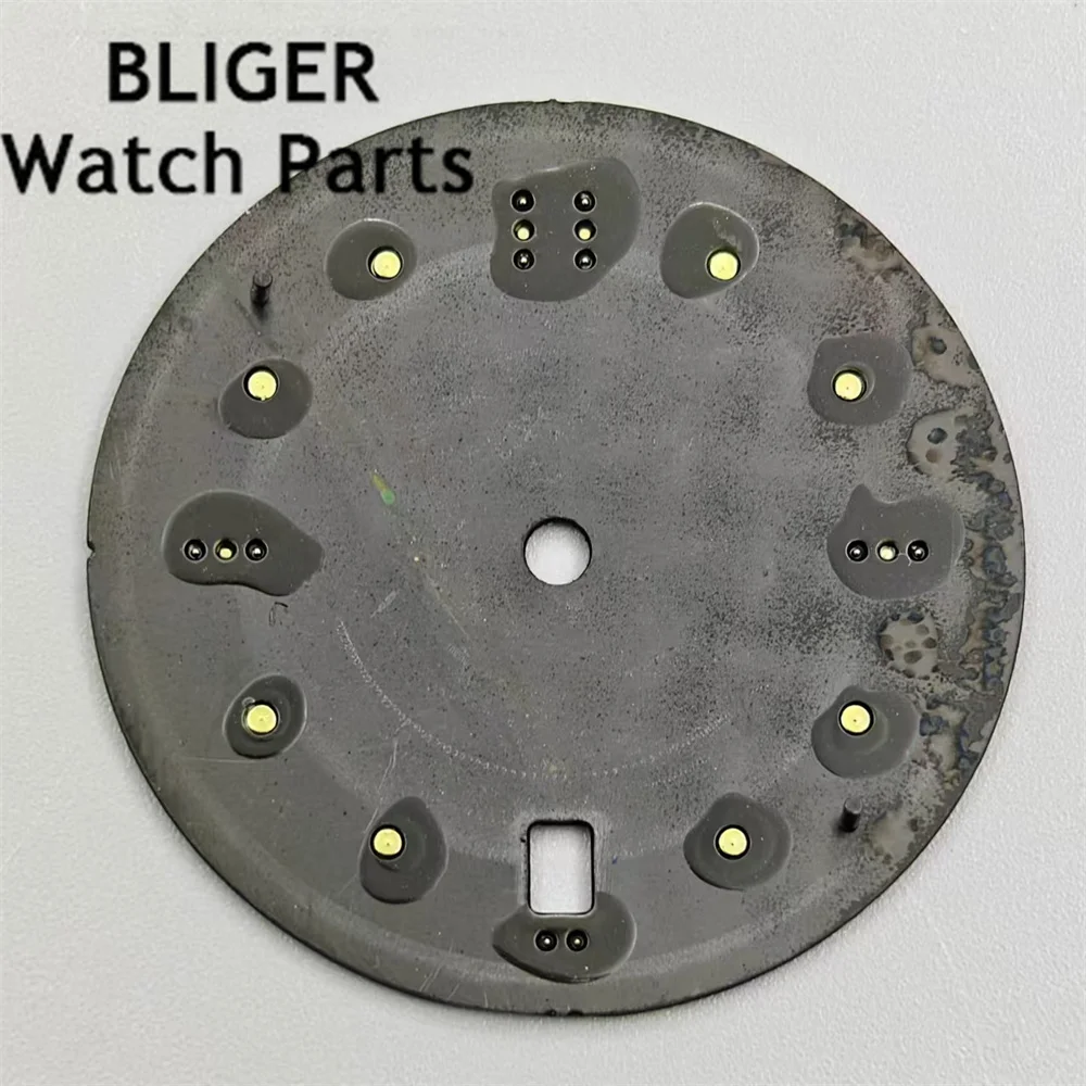 BLIGER 31 มม.NH35 นาฬิกาพร้อมเข็มตัวชี้สีเขียวส่องสว่างสําหรับนาฬิกาอุปกรณ์เสริมซ่อมเครื่องมือ 6 นาฬิกาวันที่