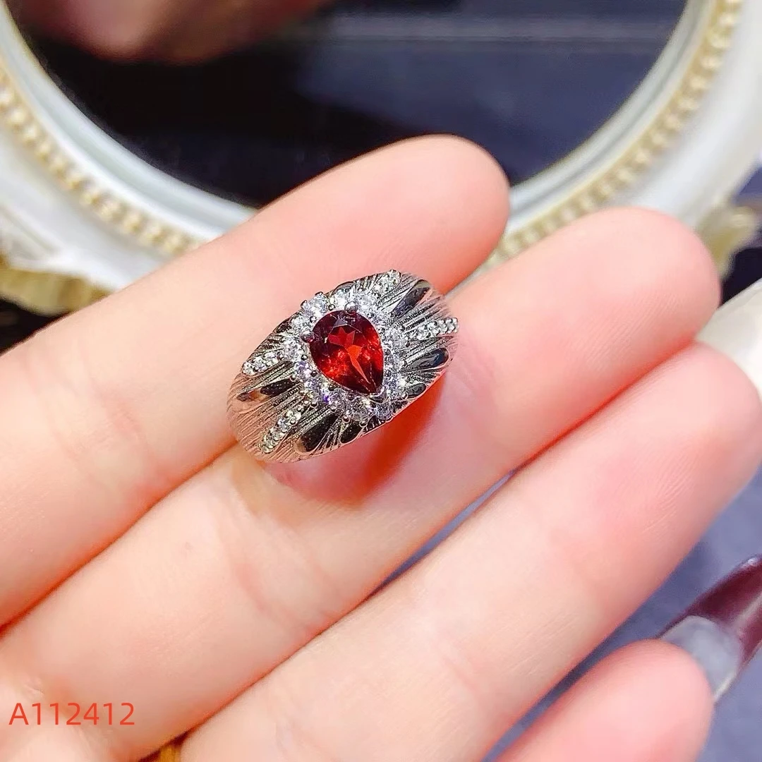 KJJEAXCMY Fine Jewelry Natural Colored Gems Women's Ring S925 Silver Electroplating Process Inlaid High Clarity Support Testing