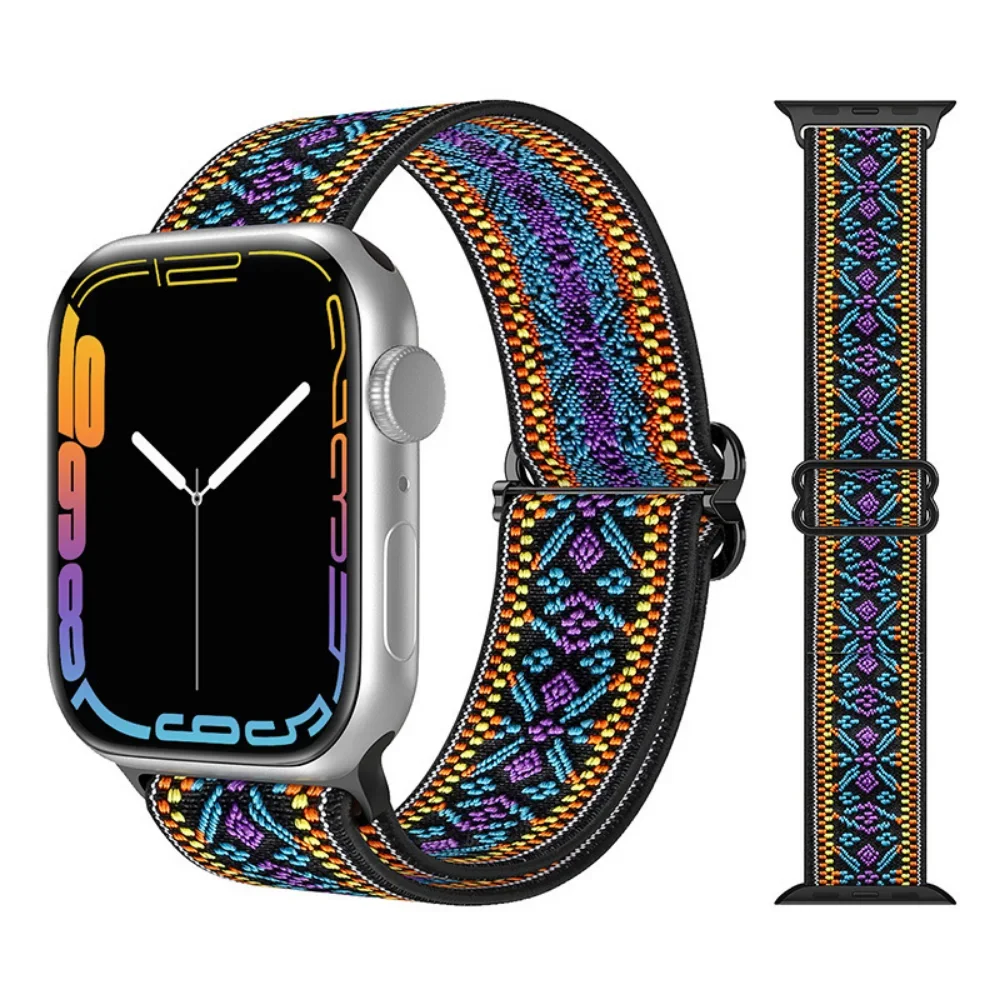 Nylon Loop Strap for Apple Watch Band 44mm 40mm 46mm 42mm 45mm 49mm 41mm 42mm Bracelet iWatch Series Ultra 10 9 8 7 6 5 SE2 Band