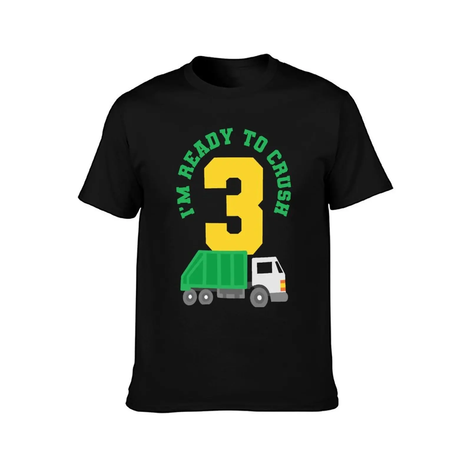 3rd Birthday Garbage Truck Three Years Old T-Shirt Plus Size Non-Shrink T-Shirt