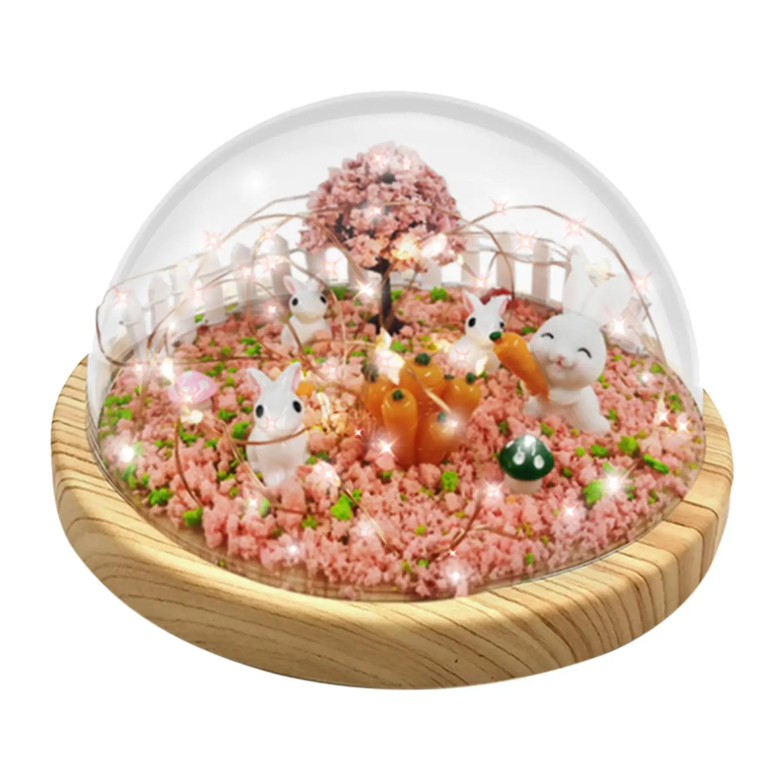 DIY Rabbit Night Light Materials Micro Landscape Bunny Lamp Bedside Lamp Lighting Supplies Decorative for Bedroom Decoration