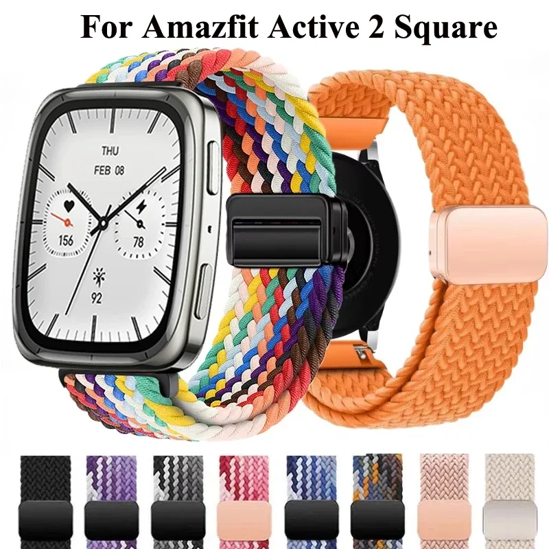 22 mm 20 mm Magnetarmband für Amazfit Active 2 quadratische geflochtene Schlaufe für Amazfit Balance 2/Bip 3 3Pro 5 6/GTR/GTS 4 3 2mini/NEO