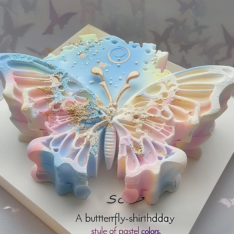 3D Butterfly Candle Mousse Cake Silicone Mold DIY Handmade Aromatherapy Plaster Ornament Molds For Jewelry Resin Making