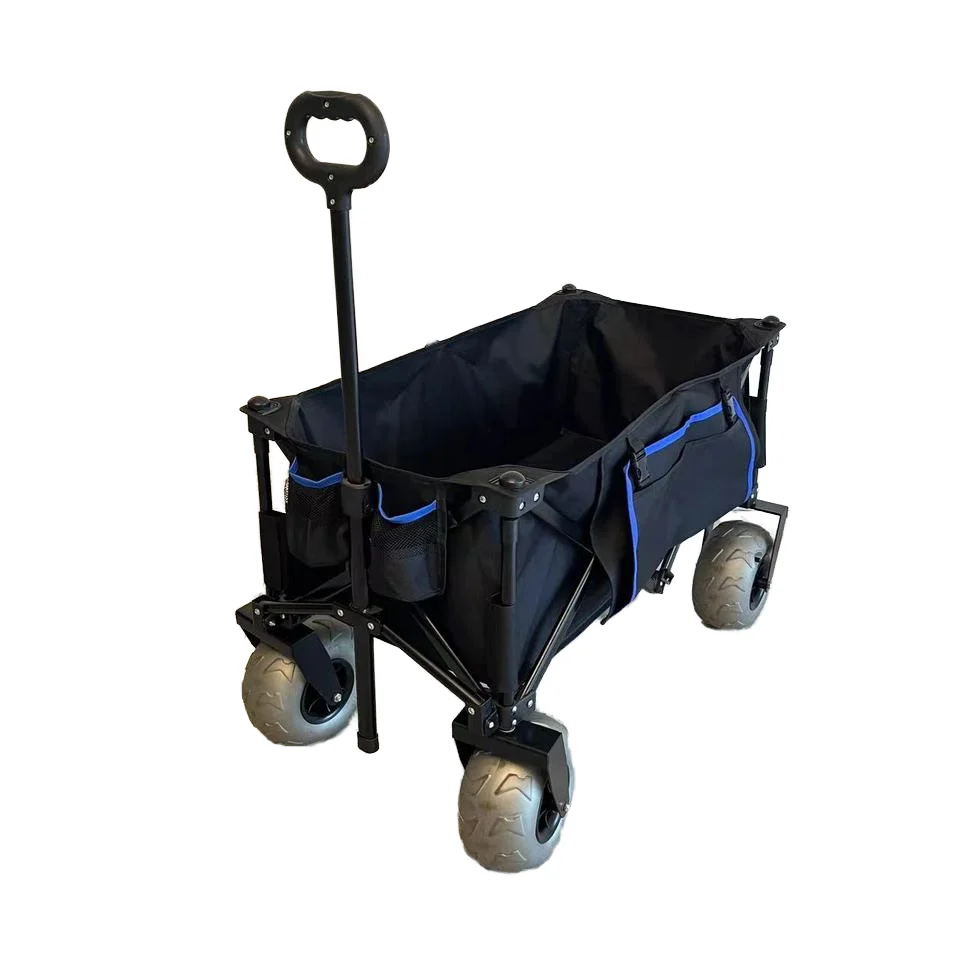 9inch Plastic Platform Four-Wheel Industrial Folding Wagon With Multi-Function OEM Available For Camping & Beach Use