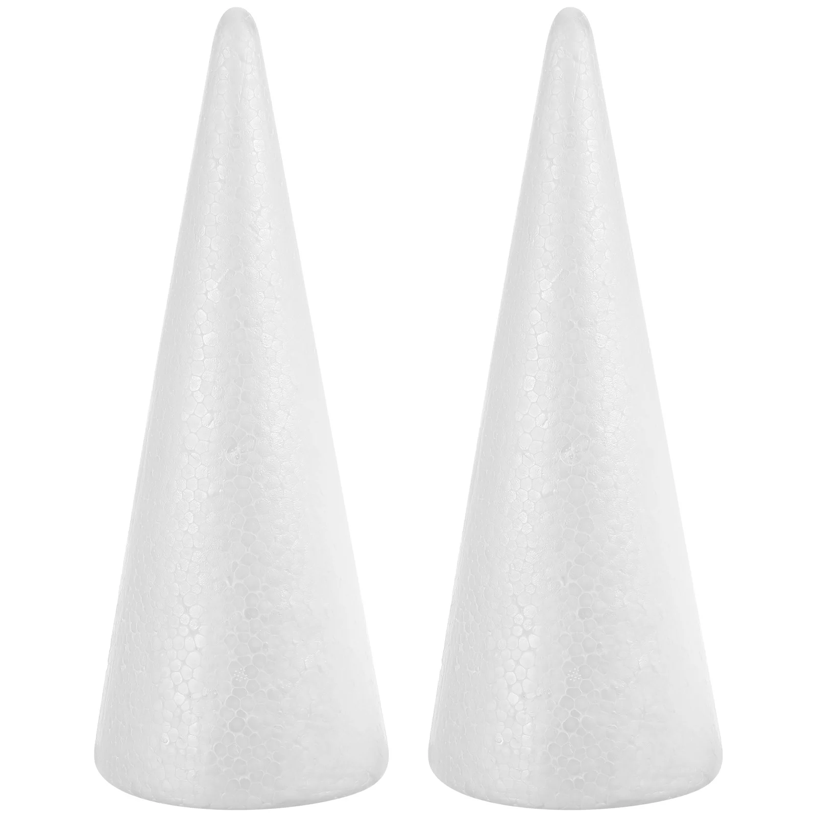 2pcs Handmade White Solid Cone Children DIY Craft Cone Accessories Home Cone for Christmas craft ornament