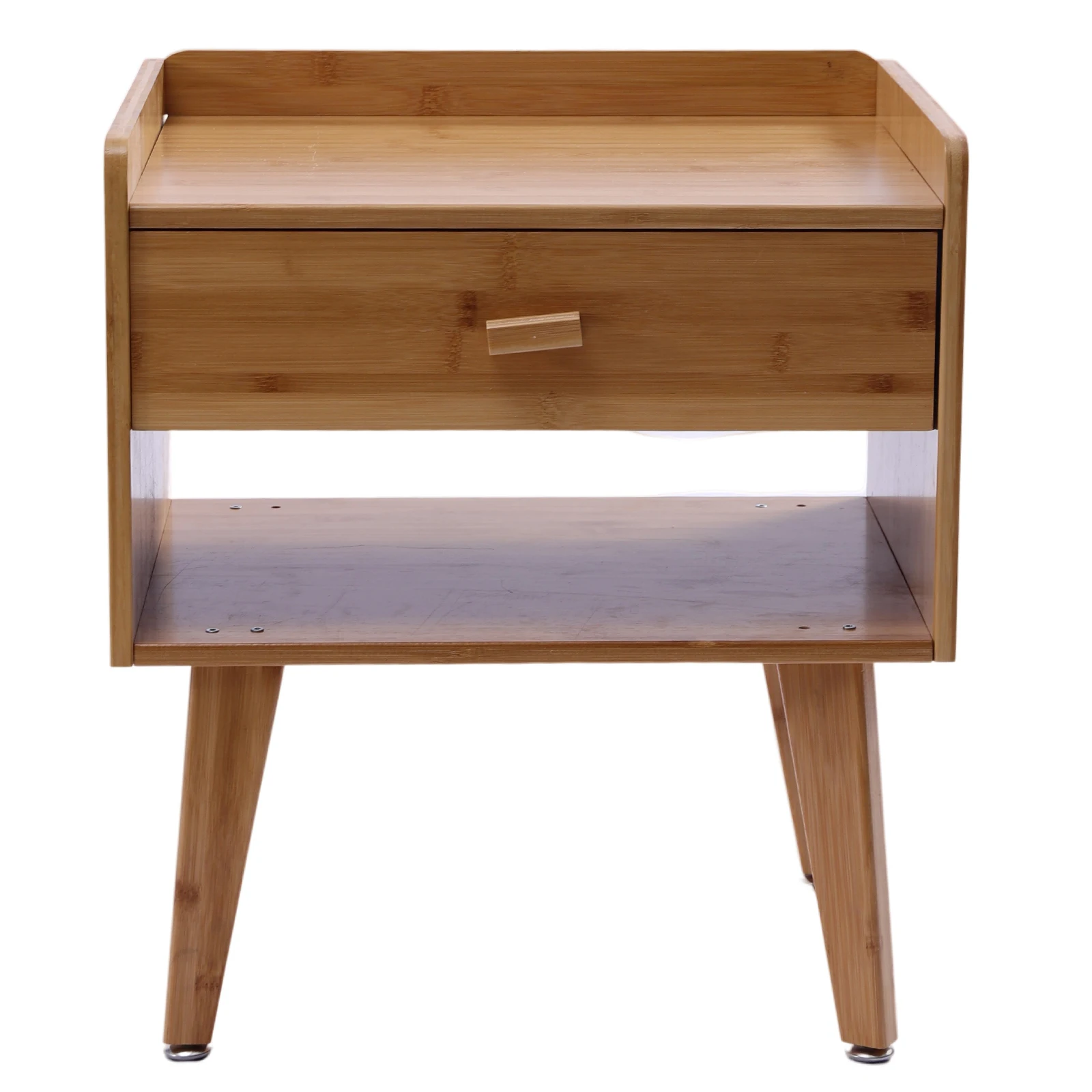 Bambu Nightstand End Table com gaveta do armazenamento e prateleira aberta