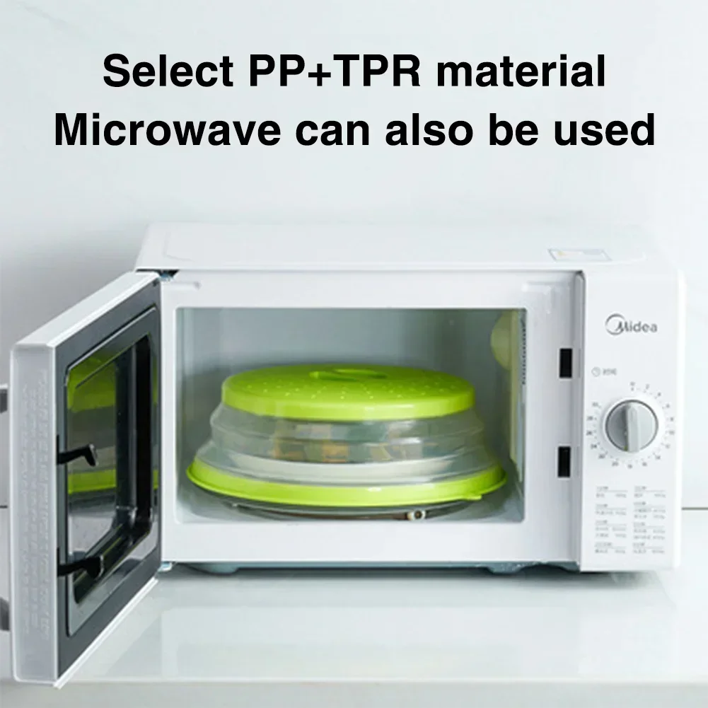 Microwave Splatter  Heating Folding Cover Silicone Fresh-keeping Cover Oil-proof Splash-proof Cover with Hook Cooking Lids image 5