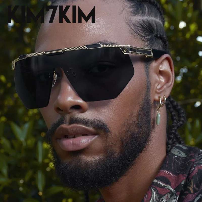 

Steampunk One-Piece Shield Sports Sunglasses Men 2025 Luxury Brand Big Frame Windproof Sun Glasses For Male UV400 Cycling Shades