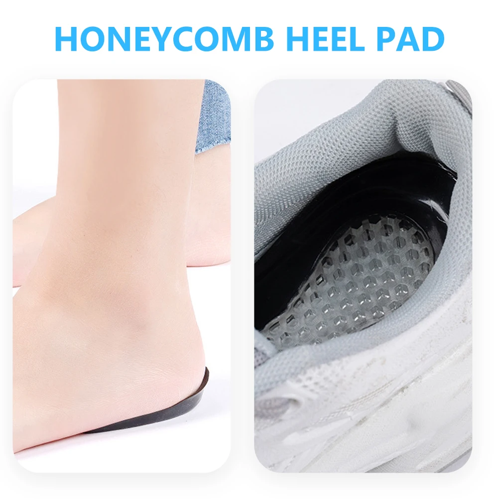 

2pcs Heel Pads Shock-Absorbing Silicone Heel Cushion Inserts Anti-Slip Foot Care Insoles For High Heels Shoes Sneakers