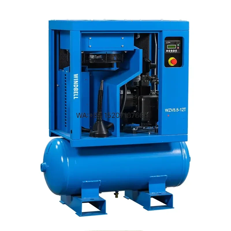 Wmwmnu for 2.2kw 3.7Kw 5.5Kw 5Hp 7.5Hp 220V 50Hz 60Hz Single Phase Rotary Screw Air Compressor