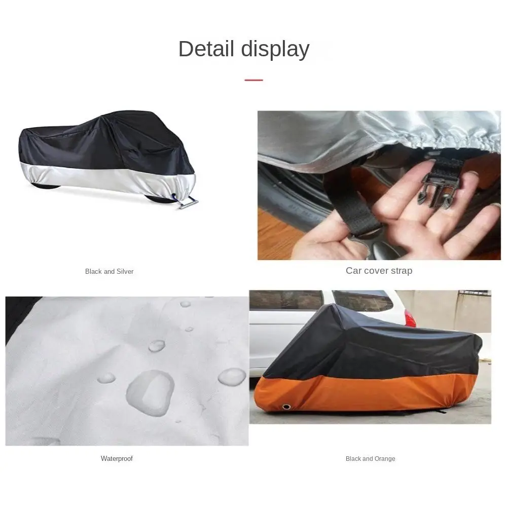 Strong Toughness Motorcycle Cover Cover Firmly Anti-UV Motorbike Rain Cover Dustproof 190T Motors Dust Cover Scooter