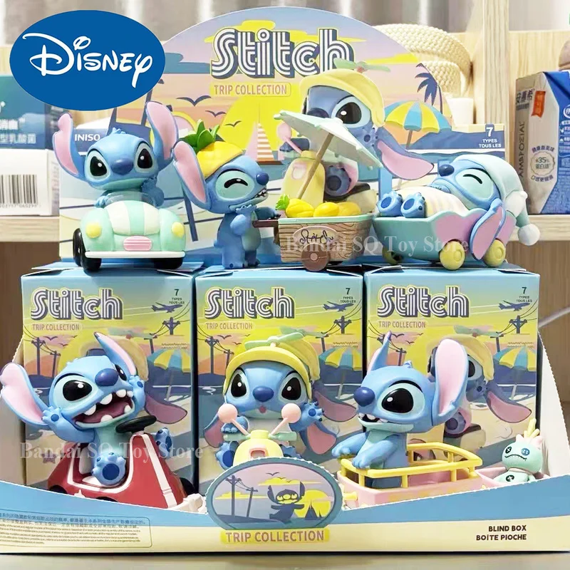 Original Miniso Disney Stitch Blind Box Lilo & Stitch Enjoy Travel Series Mysterious Surprise Figure Model Pvc Guess Bag Toy