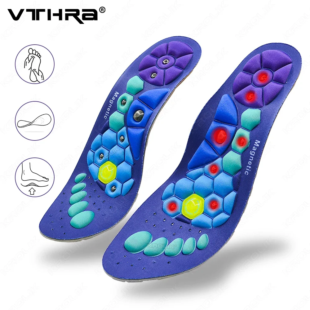 1 Pair Magnetic Insoles Massage Inserts Massage Shoes Inserts Footwear Insoles For Men Women Breathable Orthopedic Shoes Inserts