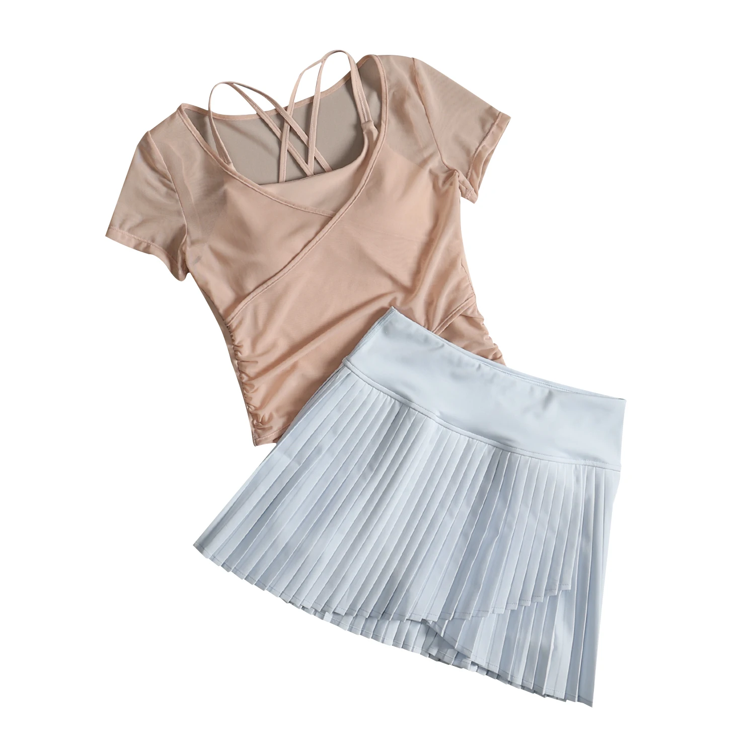 ヨガフィットネススーツ女性のための新しい夏のランニング速乾性半袖高価値バドミントンスポーツウェア